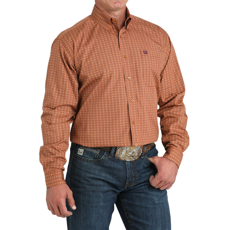 Cinch Men's Brown Stripe Print Shirt