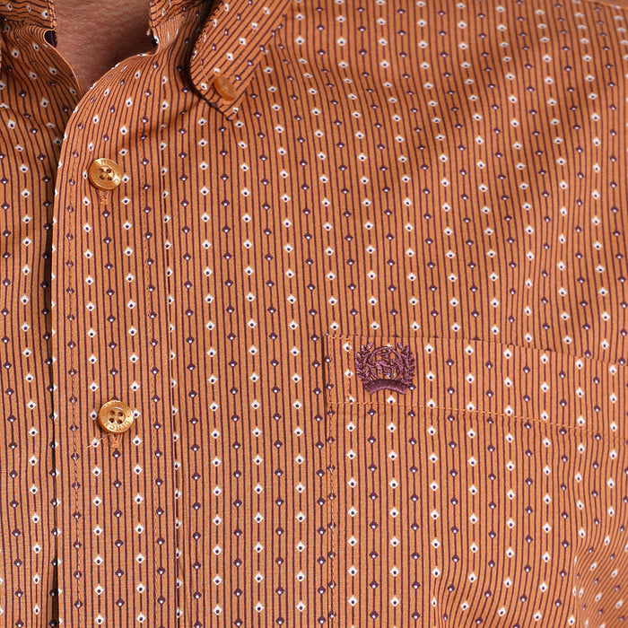 Cinch Men's Brown Stripe Print Shirt