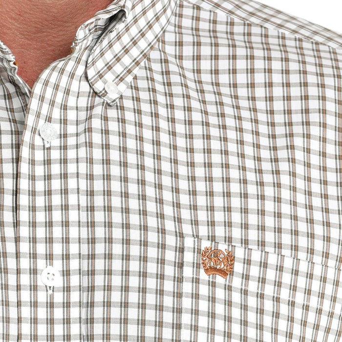 Cinch Men's White Plaid Print Shirt