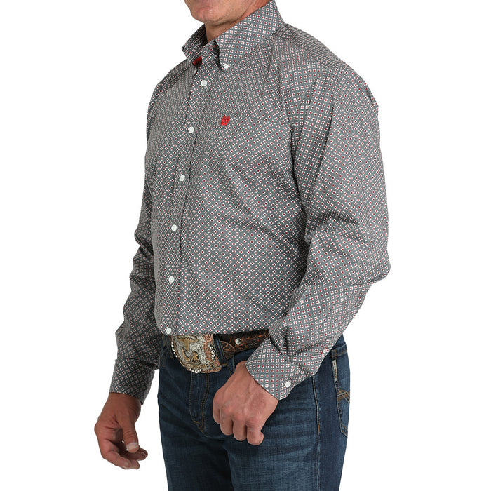 Cinch Men's Grey Allover Print Shirt