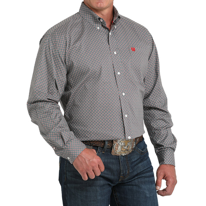 Cinch Men's Grey Allover Print Shirt