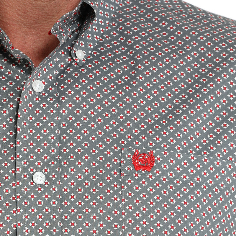 Cinch Men's Grey Allover Print Shirt