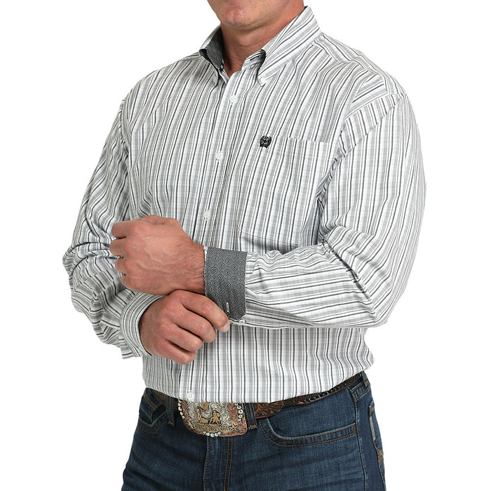 Cinch Men's White & Grey Plaid Shirt