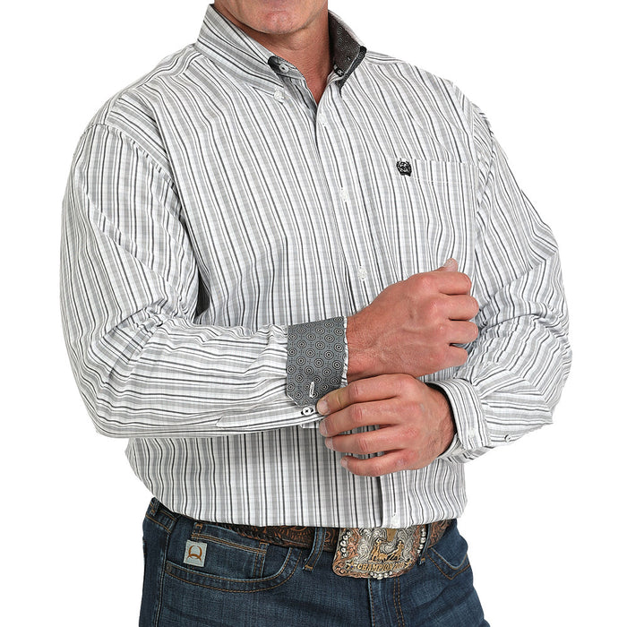 Cinch Men's White & Grey Plaid Shirt