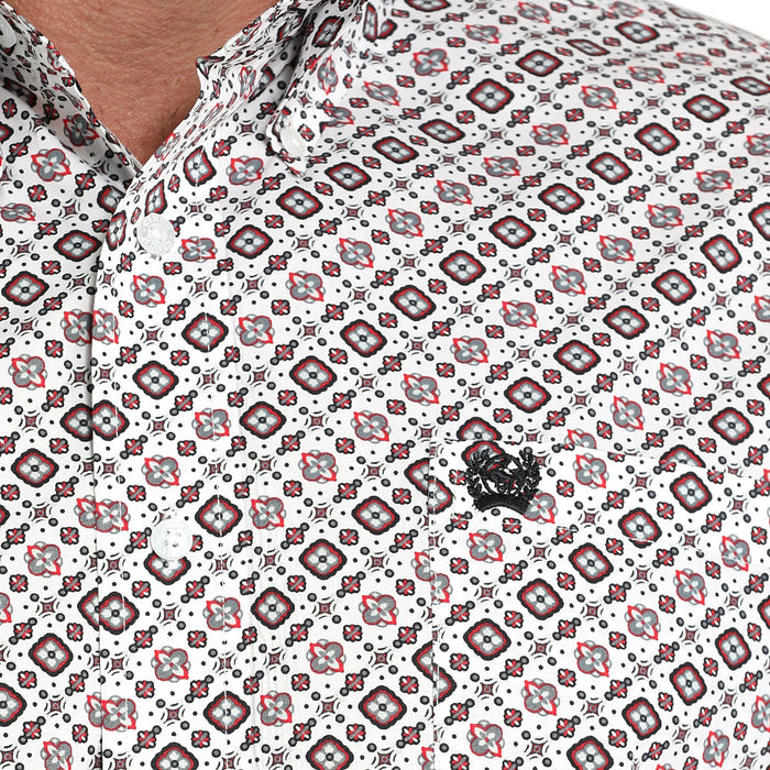 Cinch Men's White Print Shirt