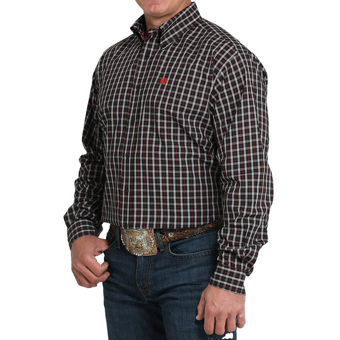 Cinch Men's Black & Red Plaid Shirt