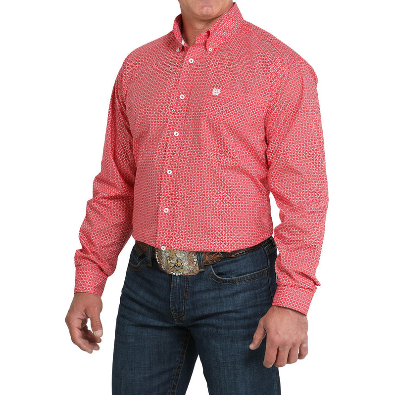 Cinch Men's Red Floral Print Shirt