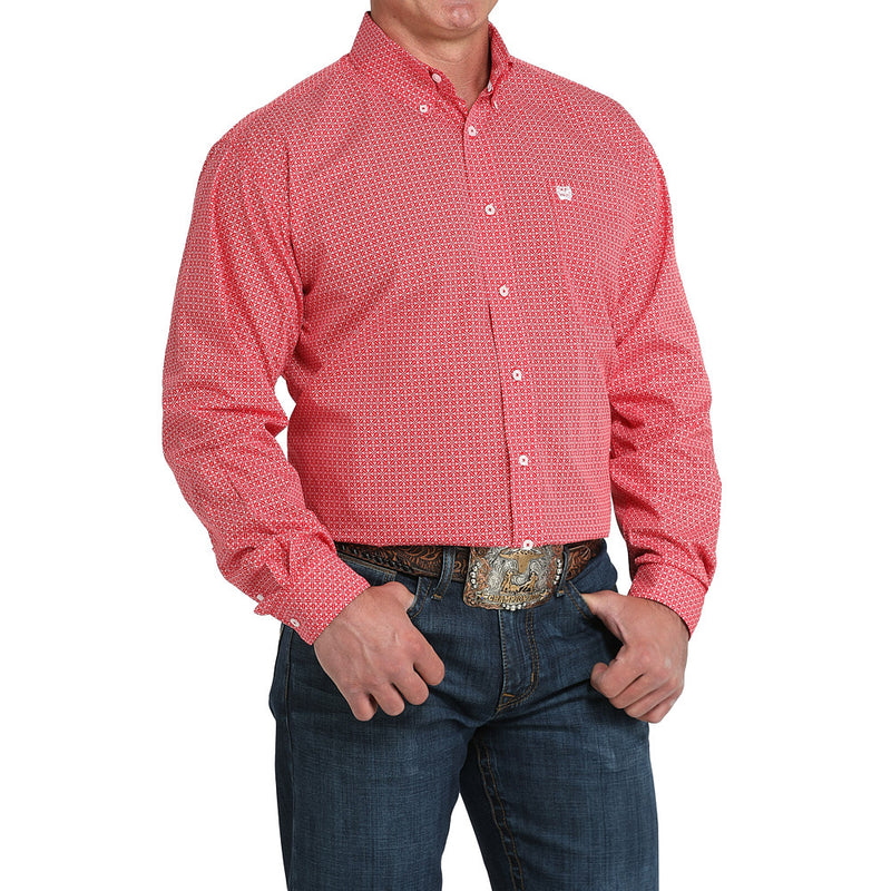 Cinch Men's Red Floral Print Shirt