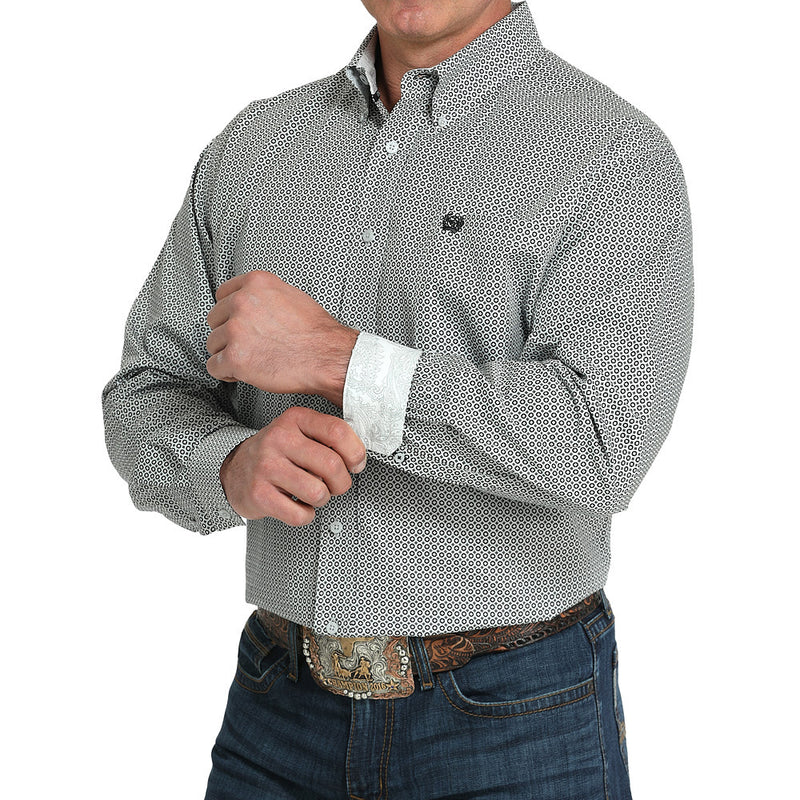 Cinch Men's Grey Circle Print Shirt