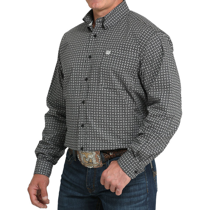 Cinch Men's Black & White Print Shirt