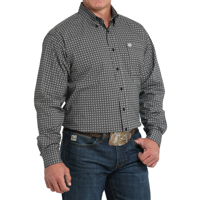 Cinch Men's Black & White Print Shirt