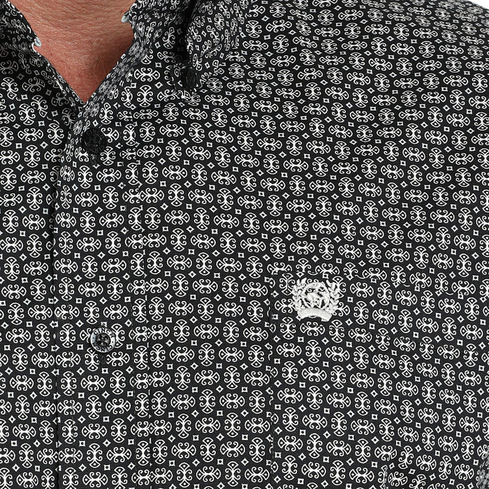 Cinch Men's Black & White Print Shirt