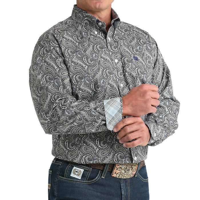 Cinch Men's Black & White Paisley Shirt