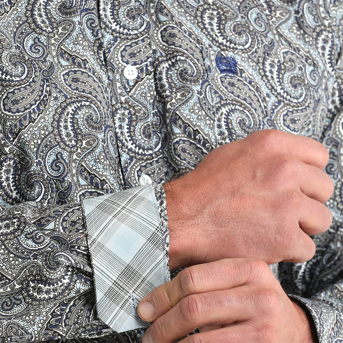 Cinch Men's Black & White Paisley Shirt