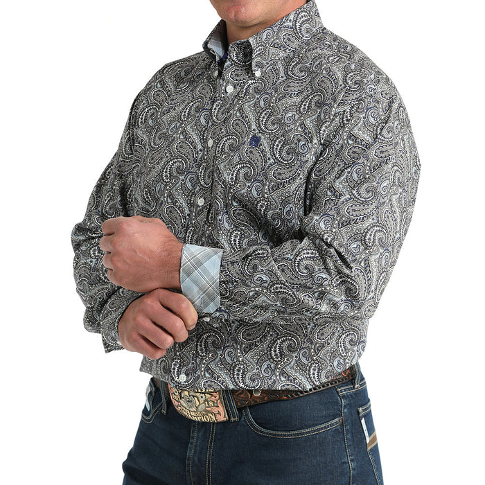 Cinch Men's Black & White Paisley Shirt