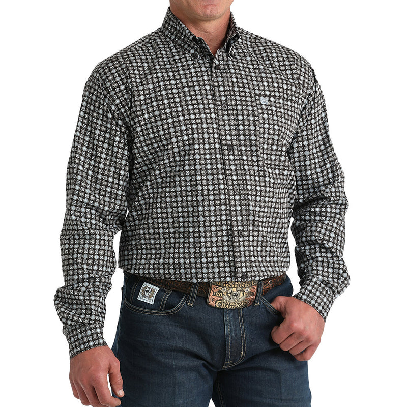Cinch Men's Brown Long Sleeve Button Shirt