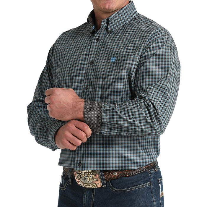 Cinch Men's Brown Plaid Long Sleeve Button Shirt