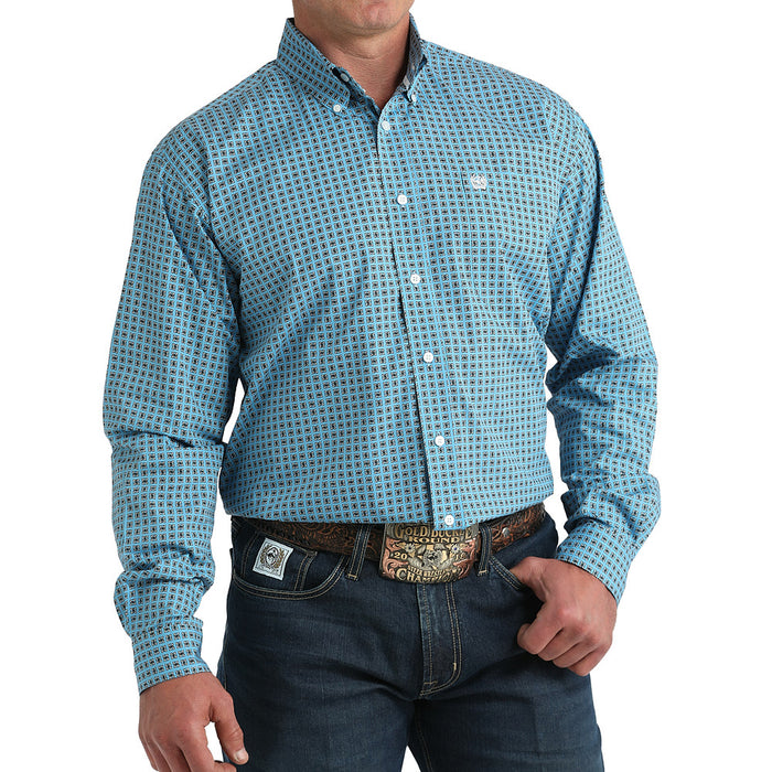 Cinch Men's Blue Long Sleeve Button Shirt