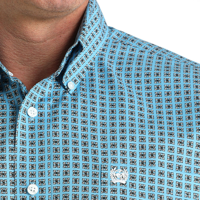 Cinch Men's Blue Long Sleeve Button Shirt