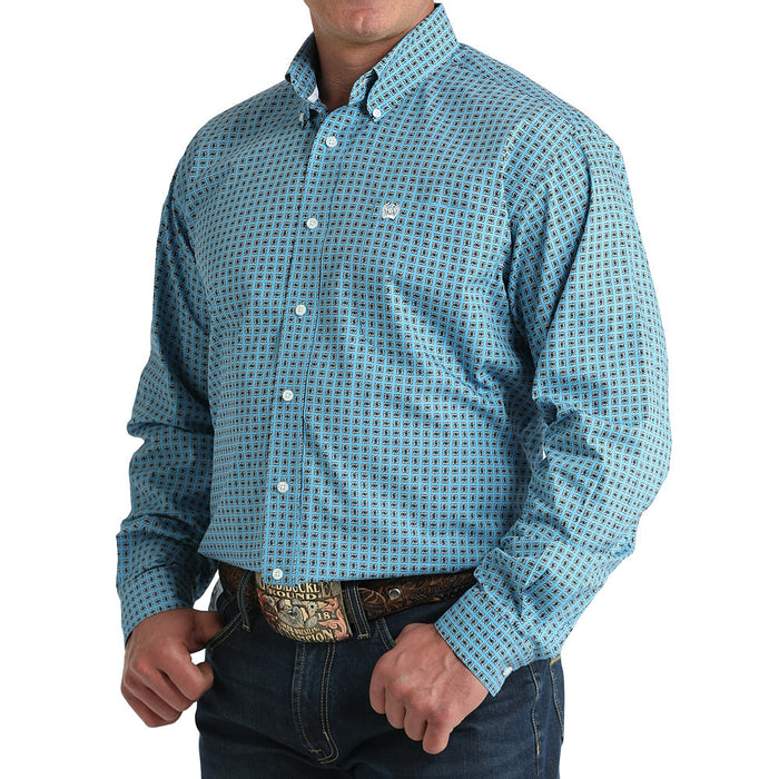 Cinch Men's Blue Long Sleeve Button Shirt