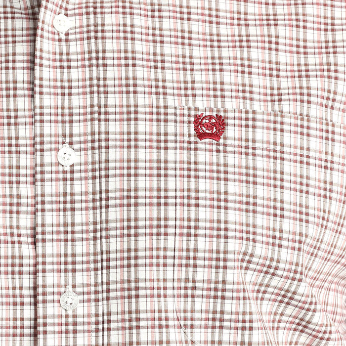 Cinch Men's White Plaid Long Sleeve Button Shirt