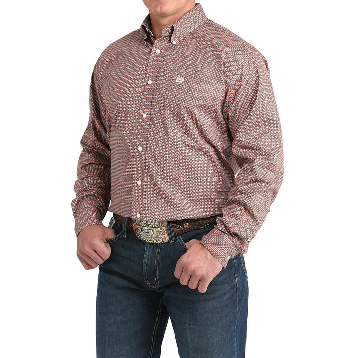 Cinch Men's Pink Long Sleeve Button Shirt