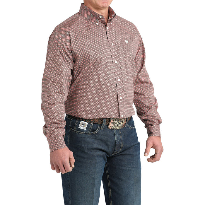 Cinch Men's Pink Long Sleeve Button Shirt