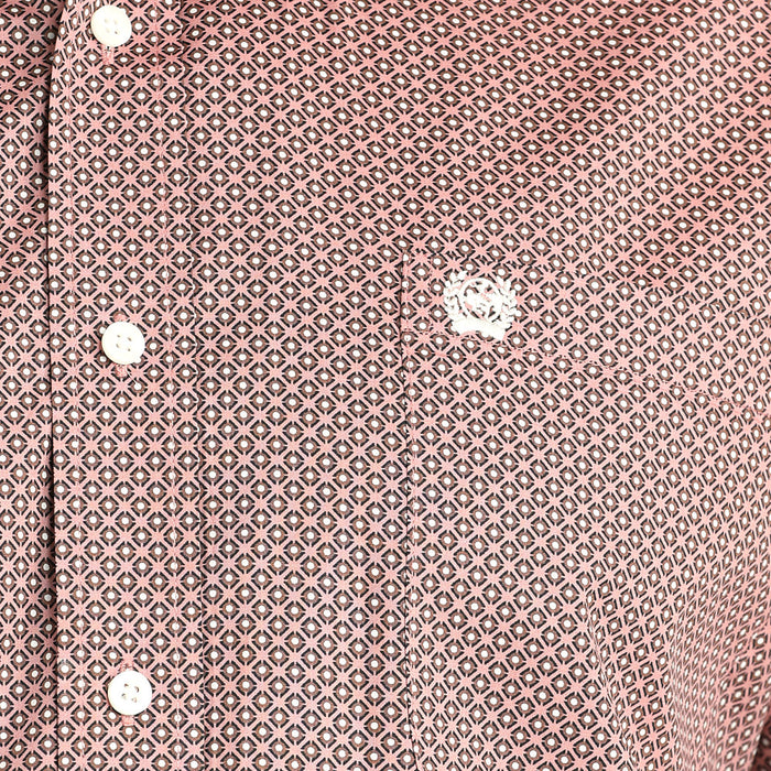 Cinch Men's Pink Long Sleeve Button Shirt