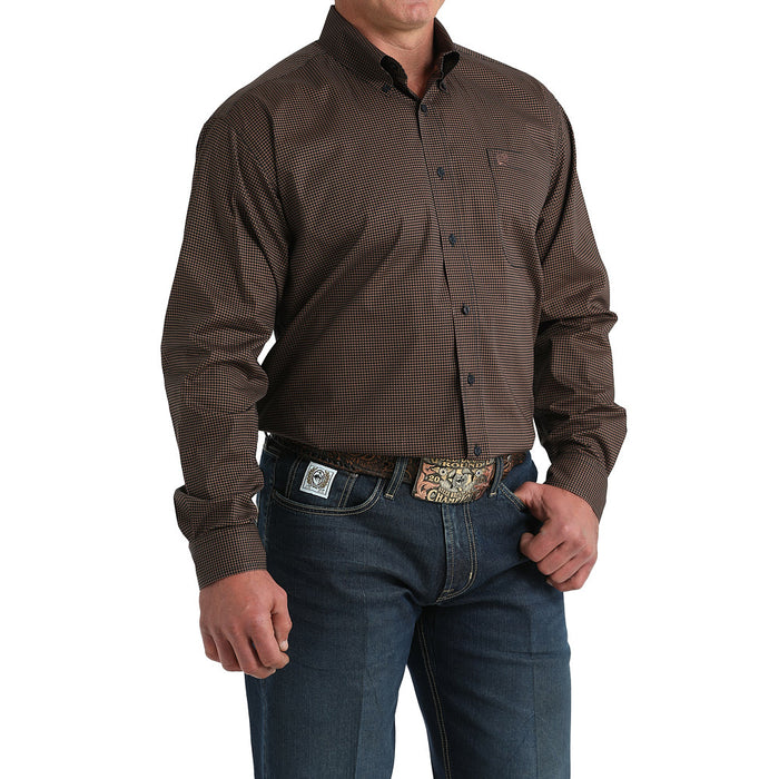 Cinch Men's Navy Print Long Sleeve Button Shirt