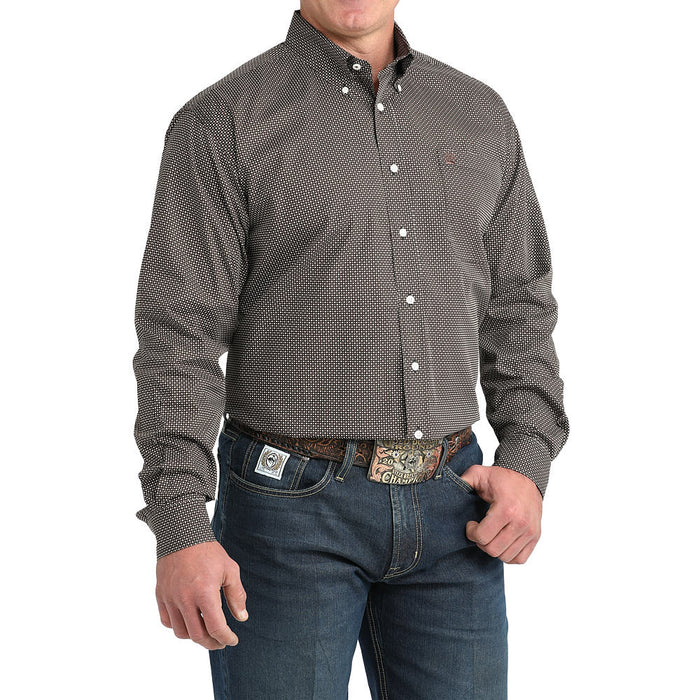 Cinch Men's Navy Small Print Button Shirt
