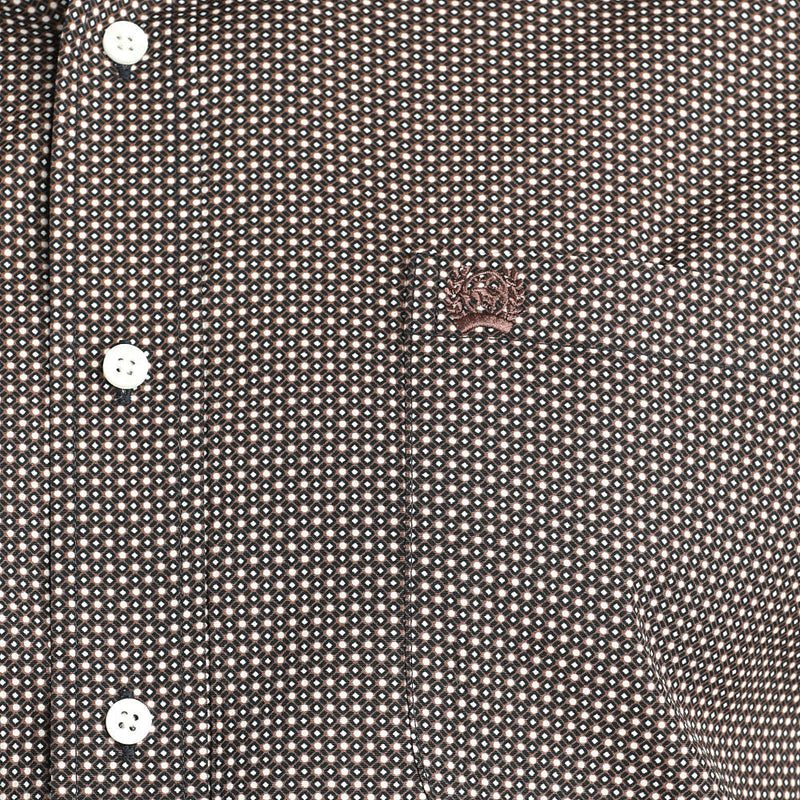 Cinch Men's Navy Small Print Long Sleeve Button Shirt