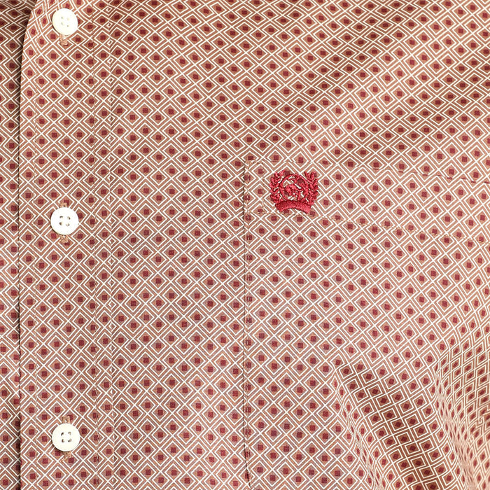 Cinch Men's Brown Diamond Print Long Sleeve Button Shirt