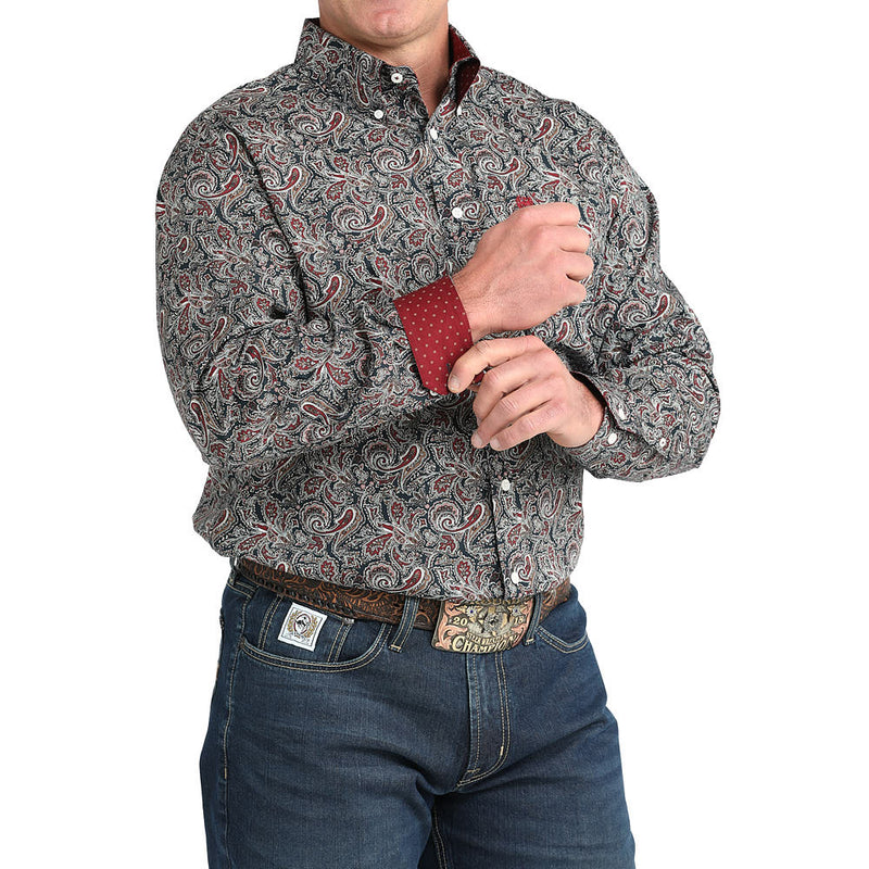 Cinch Men's Navy Paisley Shirt