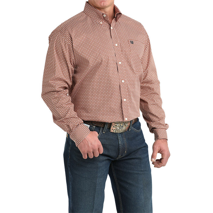 Cinch Men's Brown Printed Long Sleeve Shirt