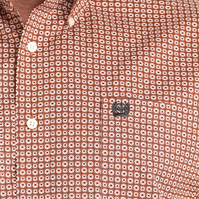 Cinch Men's Brown Printed Long Sleeve Shirt