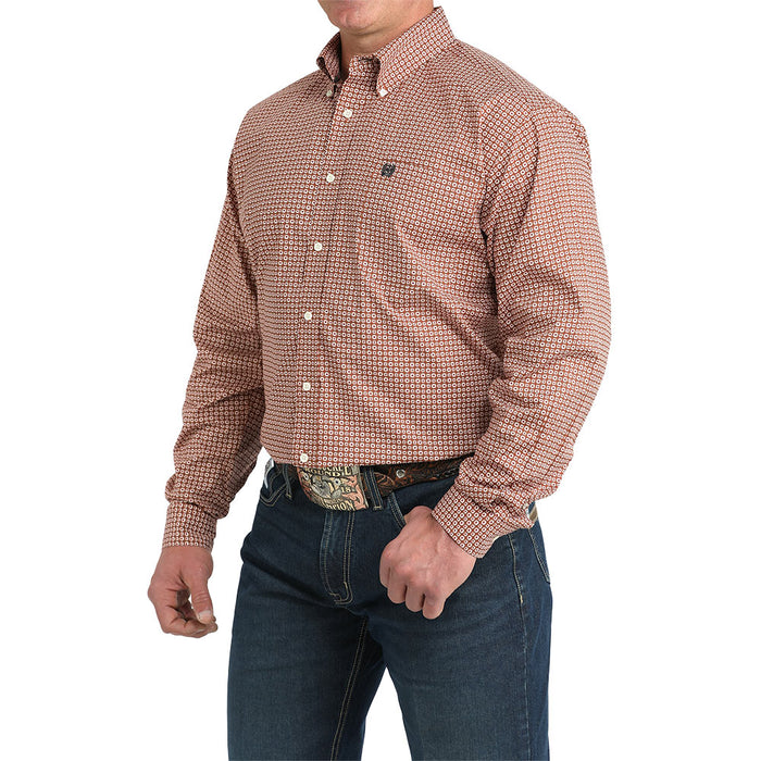 Cinch Men's Brown Printed Long Sleeve Shirt
