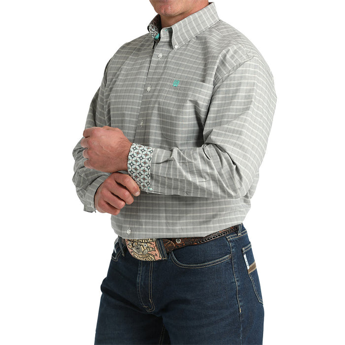 Cinch Men's Cream Plaid Print Long Sleeve Shirt