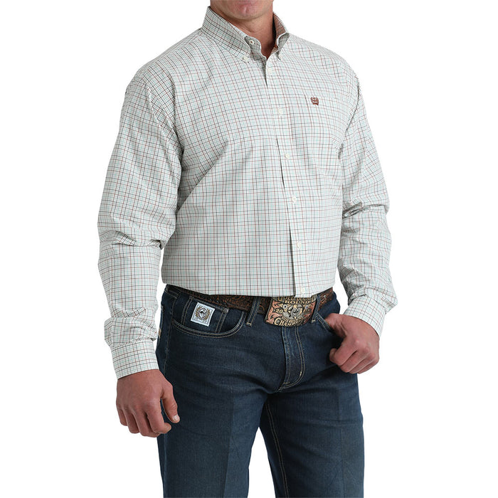 Cinch Men's Cream Plaid Long Sleeve Shirt