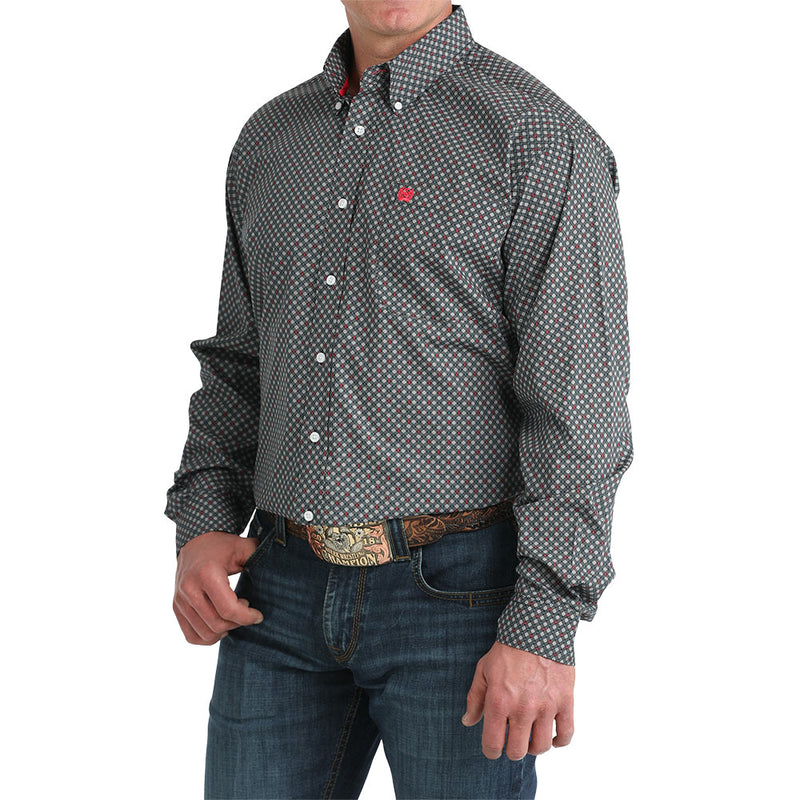 Cinch Men's Black Print Long Sleeve Shirt