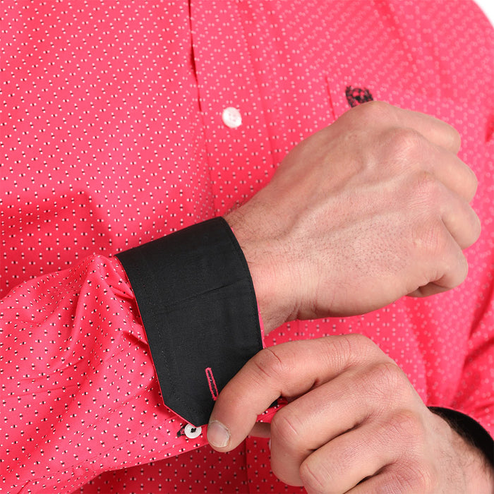 Cinch Men's Pink with Dot Print Shirt