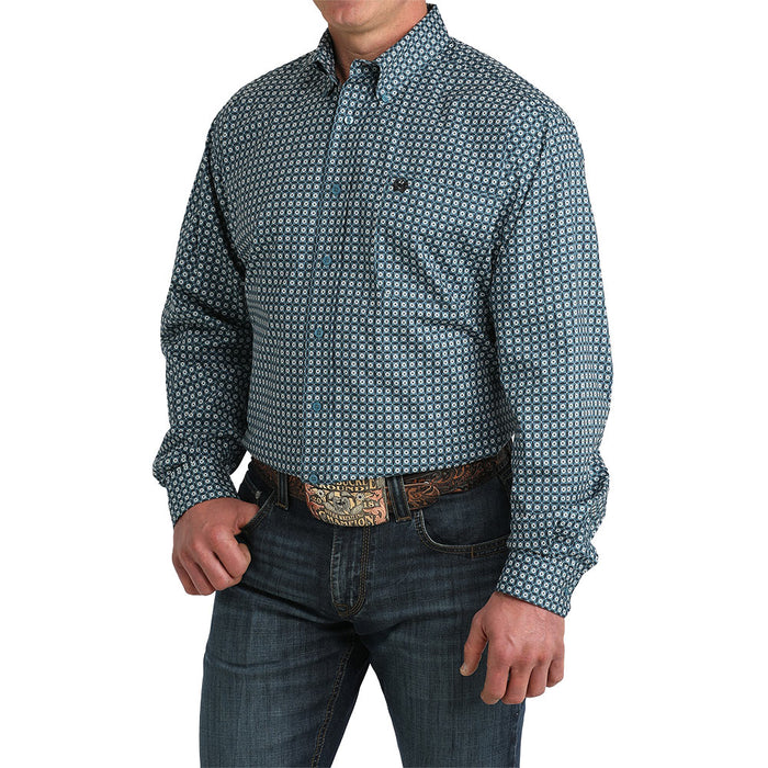 Cinch Men's Blue Floral Print Shirt
