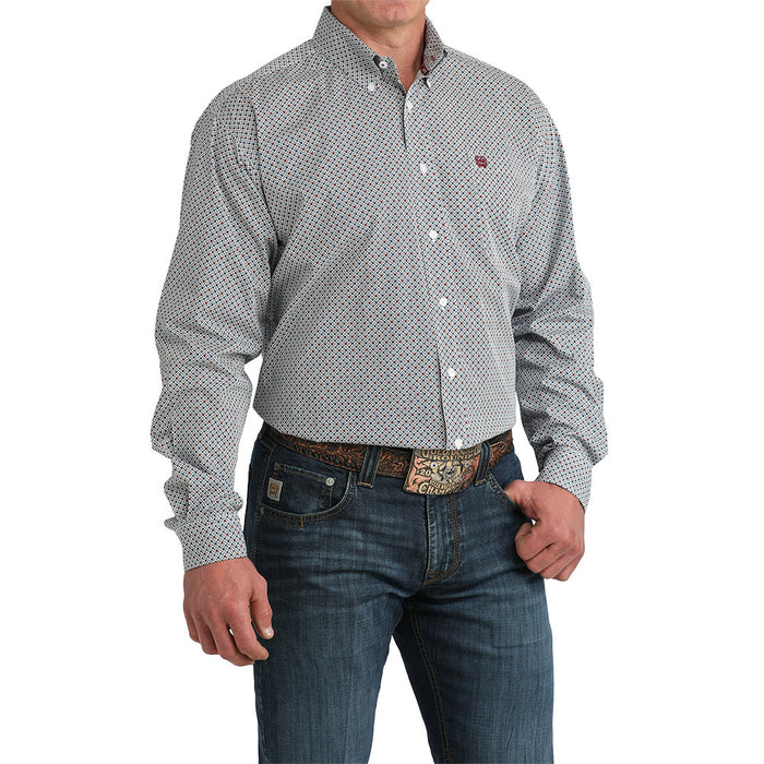 Cinch Men's White Multi Color Print Shirt