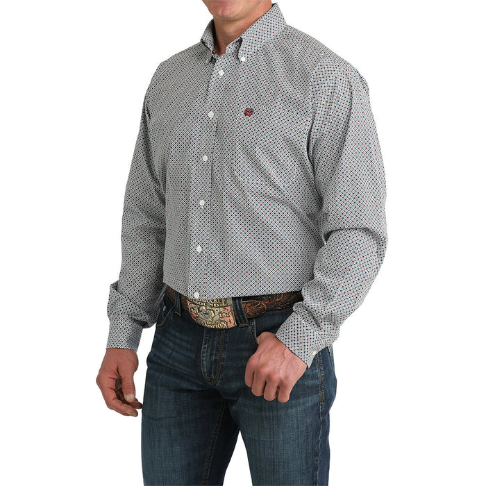 Cinch Men's White Multi Color Print Shirt