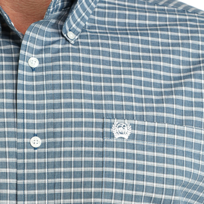 Cinch Men's Blue Plaid Long Sleeve Shirt
