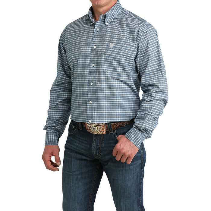 Cinch Men's Blue Plaid Long Sleeve Shirt