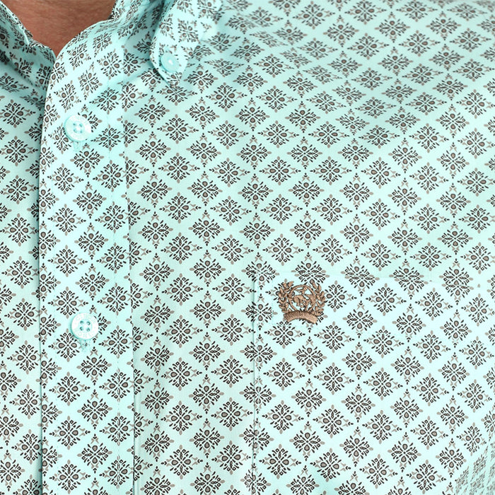 Cinch Men's Blue Geometric Diamond Print