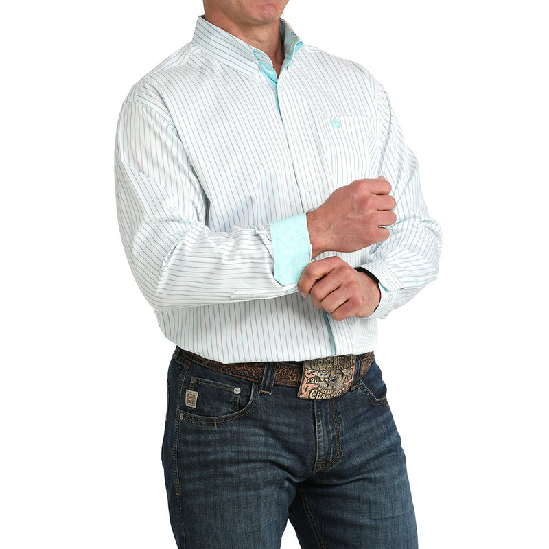 Cinch Men's Blue Stripe Long Sleeve Shirt