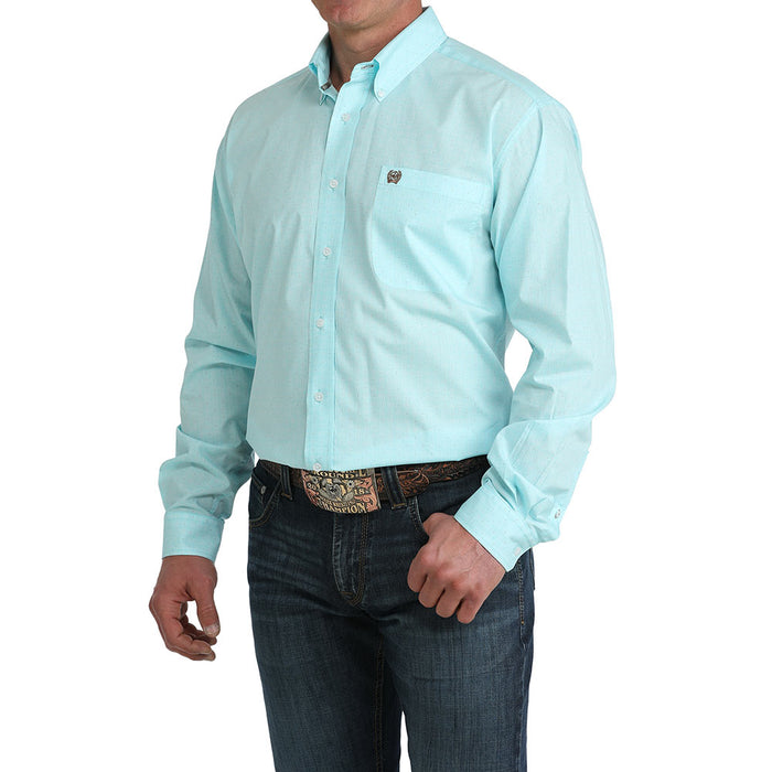 Cinch Men's Blue Square Long Sleeve Shirt