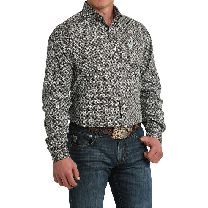 Cinch Men's Brown Small Floral Print Shirt