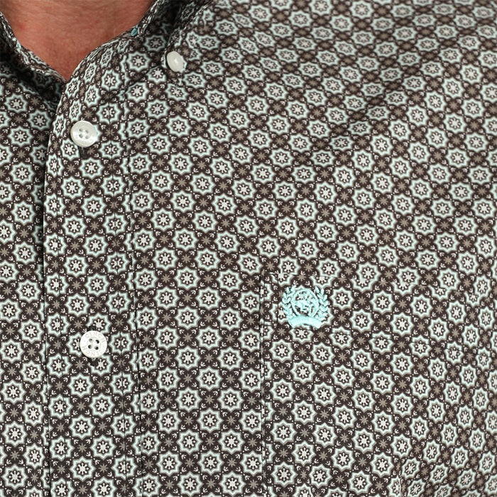 Cinch Men's Brown Small Floral Print Shirt